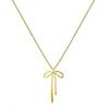 2026 Trendy Gold Color Bow Pendant Necklace For Women Girls Simple Metal Bowkont Clavicle Chain Necklaces Jewelry Gifts