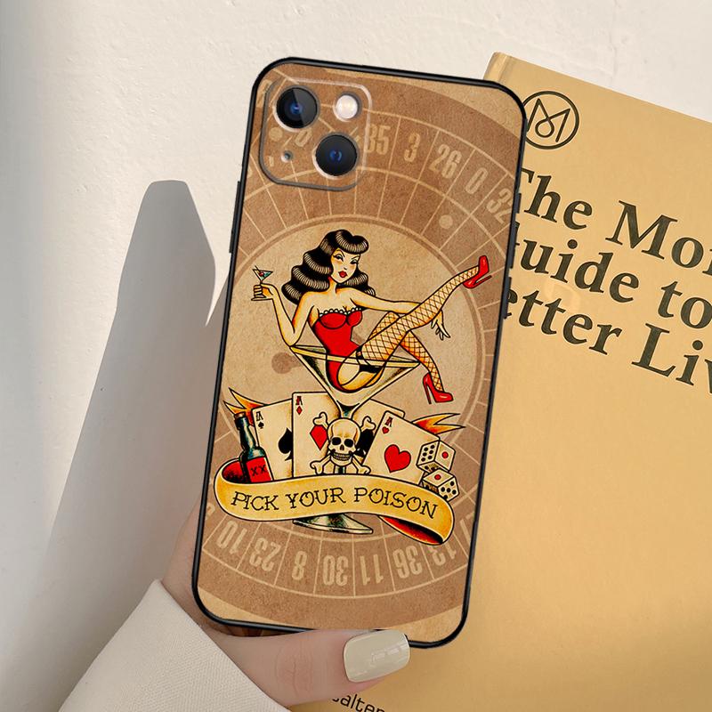 Sailor Retro Art Case For iPhone 16 15 14 Pro Max Plus 13 12 11 Pro Max Mini Phone Cover