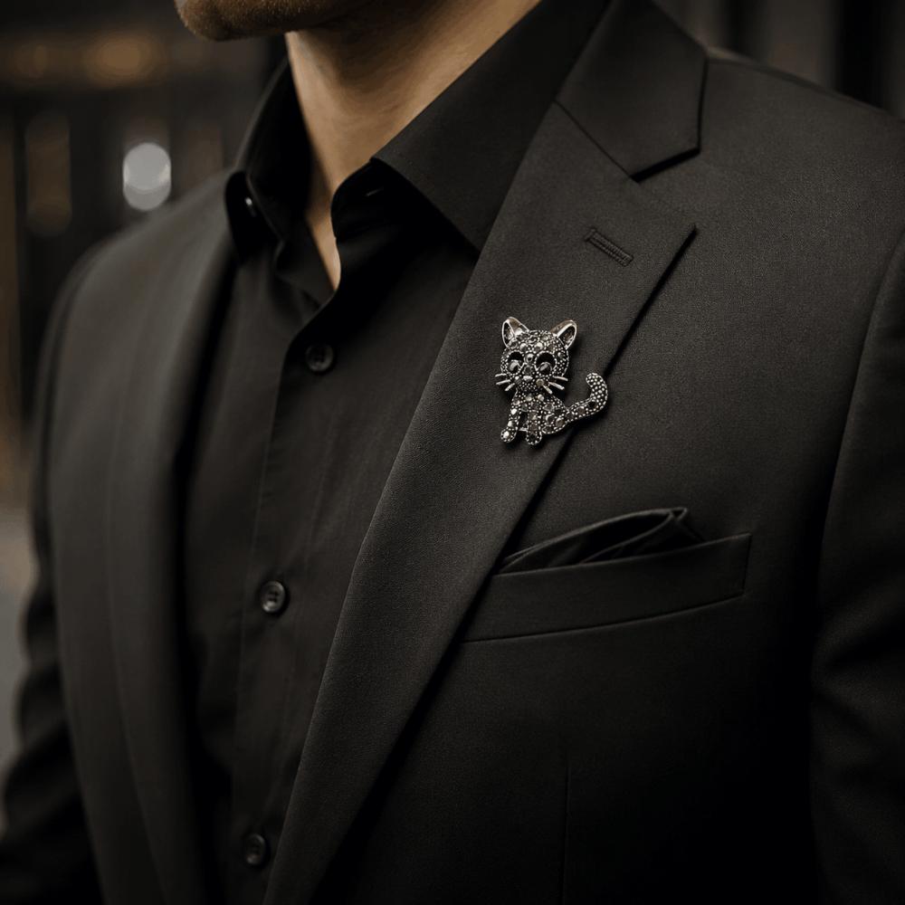 Cute Crystal Cat Brooches Zircon Vintage Brooches Suits Accessories Cat Badge Pins Ornament