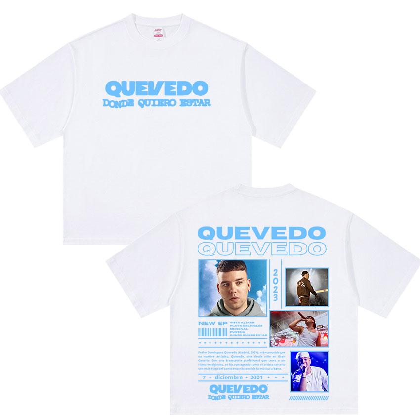 2026 Summer Bestselling PhenoUnisexal Singer Quevedo Retro Casual Trend ShortSleeved TShirt Unisexs Loose and Breathable Shirt S