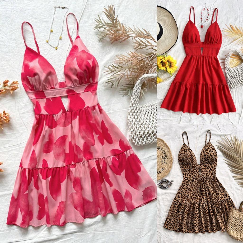 Summer Vacation Dresses Sexy Hottie Sleeveless Backless Halter Dresses