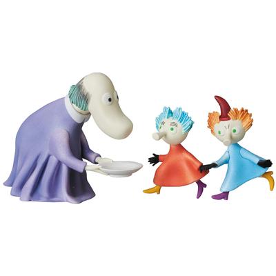 Figurine UDF Ultra Detail Série MOOMIN et figurines approximativement entièrement assemblées 6 Hemlen, Tofslan, Bifslan, hauteur 61mm/50mm/46mm, pré-peintes,