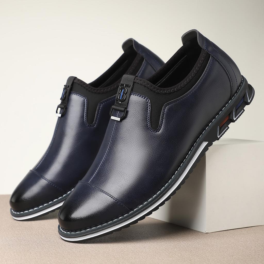 Herren Freizeitschuhe aus Leder Luxus Britischer Stil Business Kleiderschuhe Komfort Weiche Slipper Business Lederschuhe Chaussure Homme