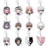 Pingente Chaveiro de Acrílico com Personagens de Danganronpa: Kirigiri, Naegi, Hinata, Komaeda e Nanami