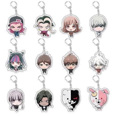 Acrylic Keychain Pendant Featuring Danganronpa Characters: Kirigiri, Naegi, Hinata, Komaeda, and Nanami