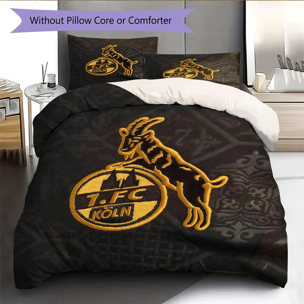 Biancheria da letto con motivo logo FC Köln Decorazione per la casa Regalo di compleanno ( 1 copripiumino + 2 federe, senza imbottitura),merchandising per fan.