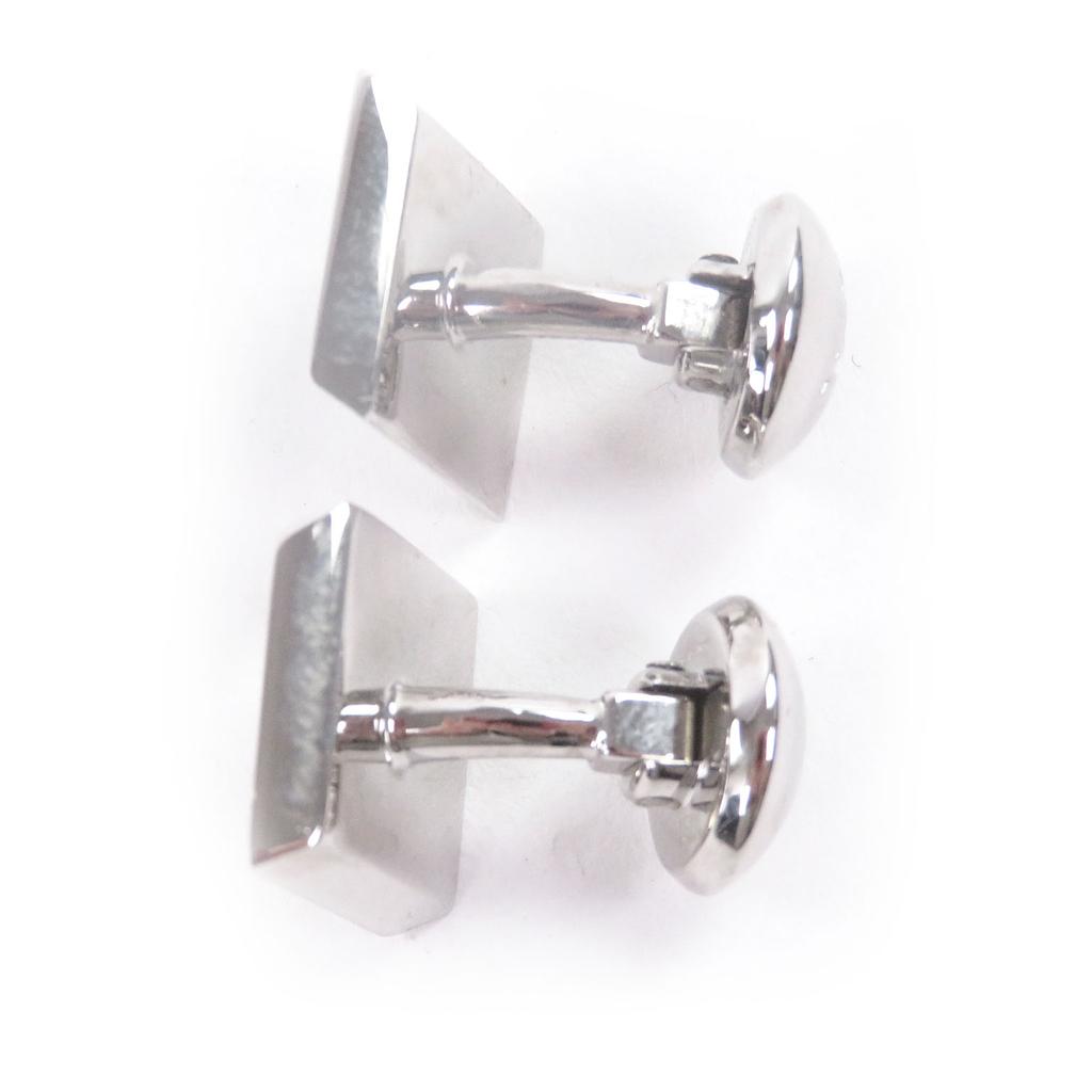 Excellent LOUIS VUITTON Cufflinks Cufflinks Damier Heritage Logo Square Silver Used