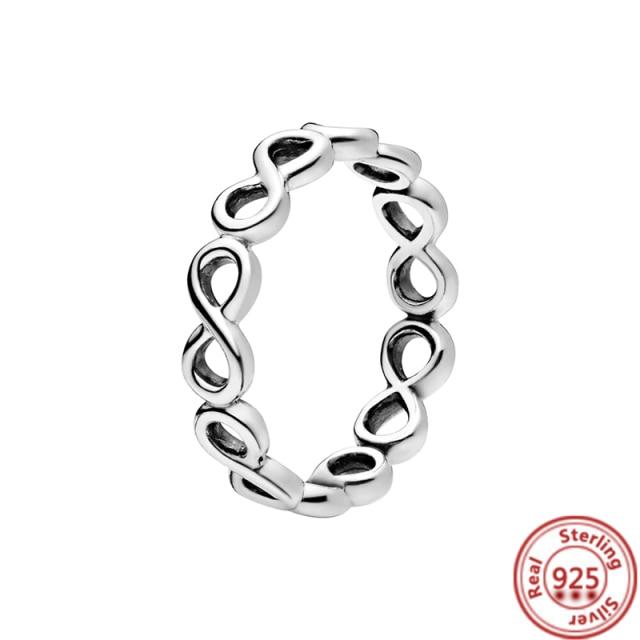 New Fashion100 %925 Silver Rings Shining Row Of Zirconia Eternity Rings For Women Engagement Jewelry Anniversary
