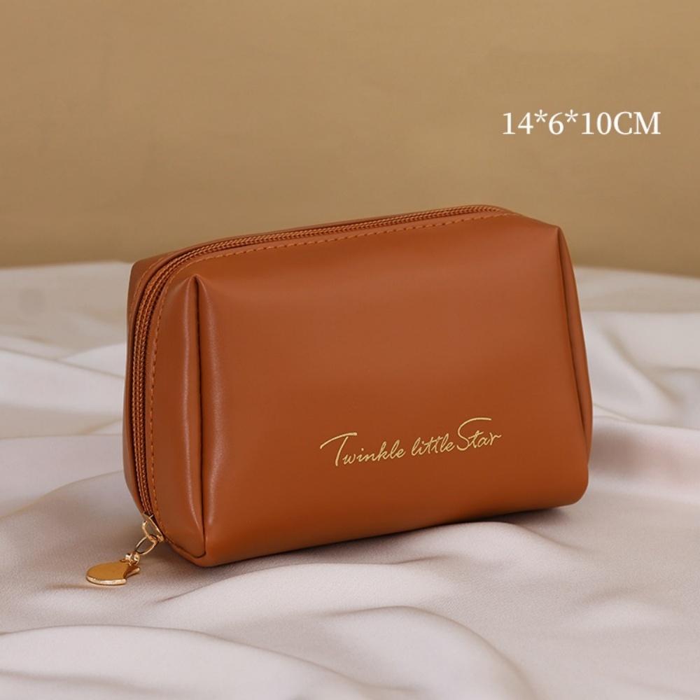 Travel Portable Cosmetic Bag Storage Bag PU Leather Material Toiletry Bag Waterproof Large Capacity Cosmetic Bag with Divider