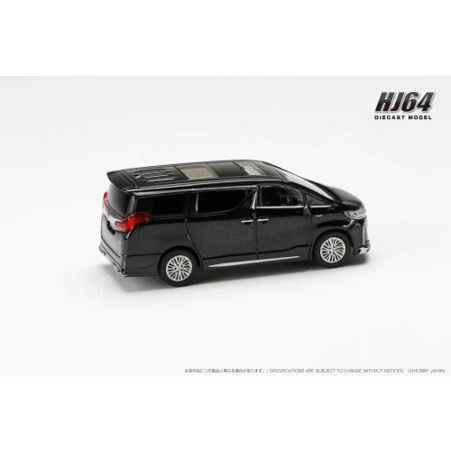 HJ64 1/64 Scale Toyota Alphard Hybrid Custom Version with Sunroof, Sparkling Black Pearl Crystal Shine, Finished
