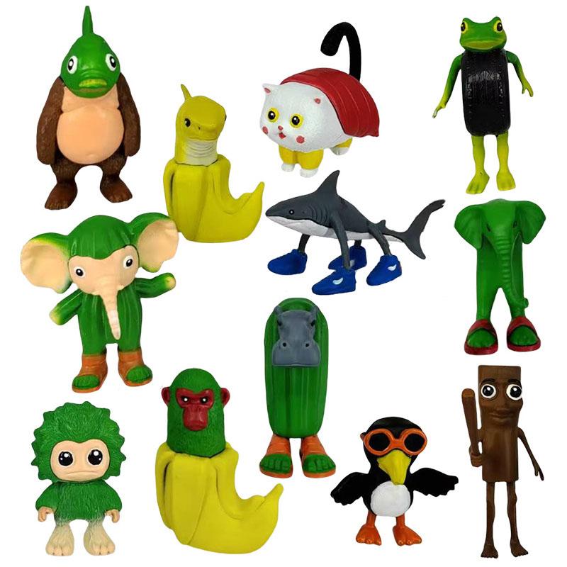 Italian Brainrot Tung Sahur Figure Toy Tralalero Tralala Figures Bombardino Crocodilo Shimpanzini Bananini Model Decor Doll Gift