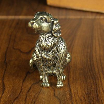 Tang Teng Kopparkonst, Mässing Zodiakhund Hem Kontor Skrivbord Kopparhantverk, Ren Koppar Zodiakprydnad