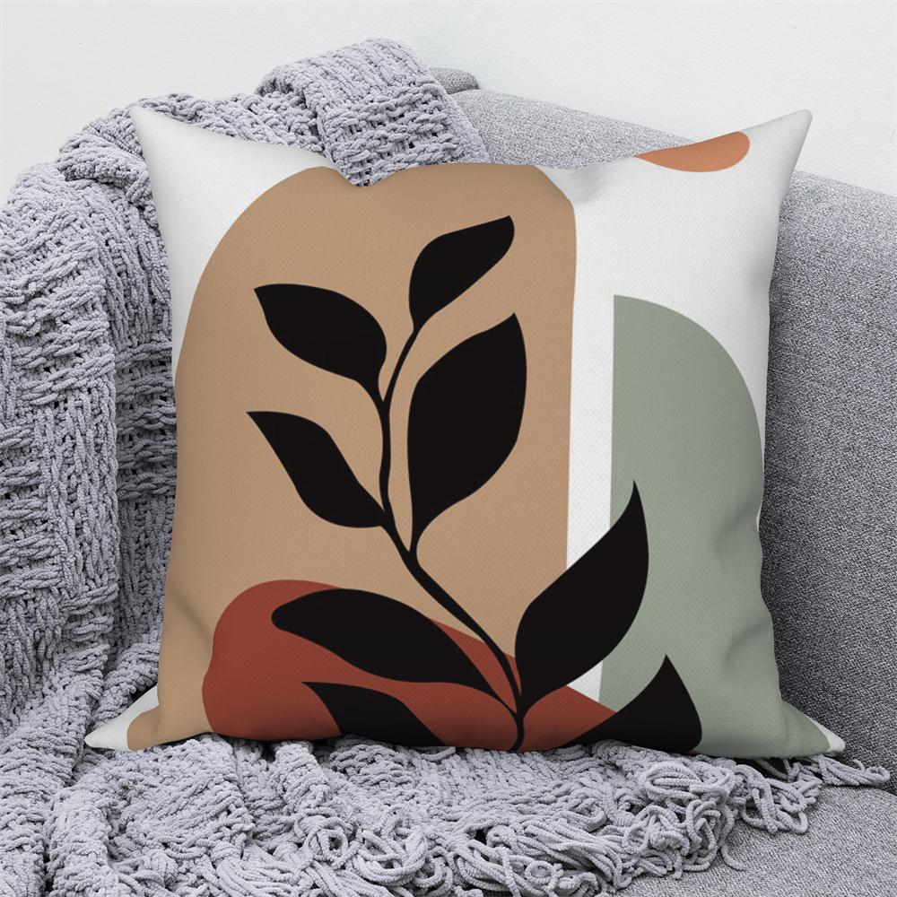 Pillowcase Decoration Home Office Car Abstract Branches and Leaves Nordic Curved  Sofa Cushion Cover