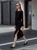 Muse Nu Victoria Draped Layered Wrap Detail Dress_Black