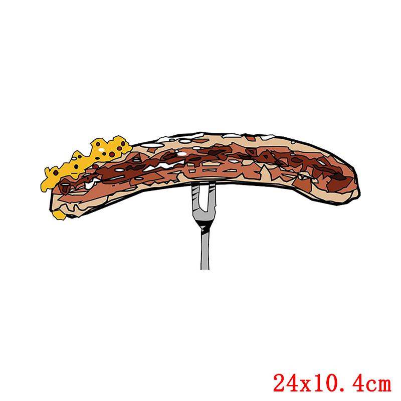 Cartoon Food Patch Iron On Transfer For Clothing Fruit Thermal Transfer For Clothes Vinyl Applique Thermo Sticker On Clothes DIY