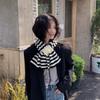 Striped Cross Scarf Women'S Autumn And Winter Korean Lazy Pullover Wool Scarf Versatile  Scarf