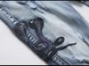 European Street Style Blue Cobra Embroidery Slim-Fit Men's Jeans