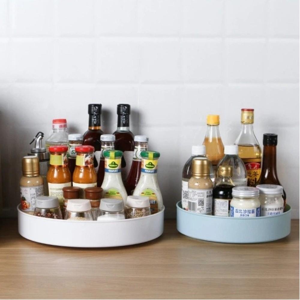 Non-Slip Turntable Storage Tray multifunctional Rotating Cabinet Organizer Storage Tray  Kitchen