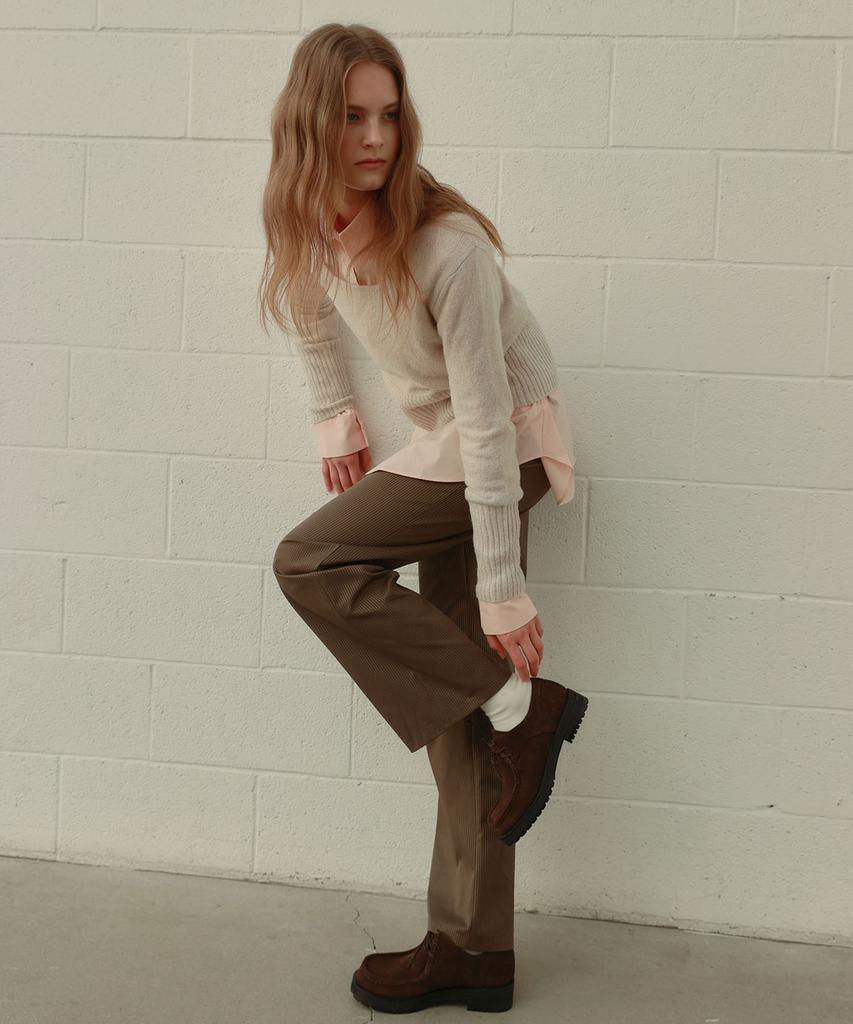 Auro Stripe Pocket Pants [ Brown ]