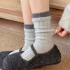Winter and Autumn Woolen Socks - Simple and Versatile, Without Bones. Mid-calf Socks with Color Combinations and Double-ended Stitching.