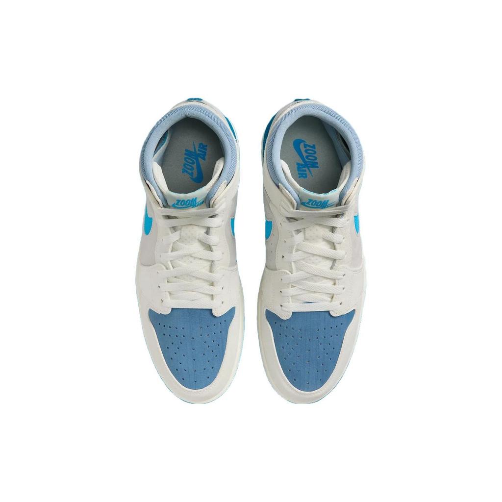 Air Jordan 1 High Zoom Comfort 2 Dark Powder Blue Herren Sneaker Sail Blau-Grau Hell-Silber DV1307-104
