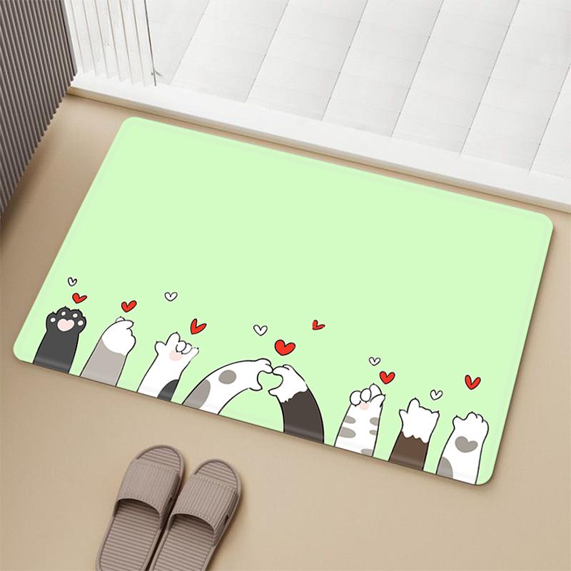 Rutschfeste Küchenmatte, Katzenpfoten-Design, Teppich, Bodenmatte, Teppich, Spielzimmer, Gebetsteppich, Türteppich, Badezimmer