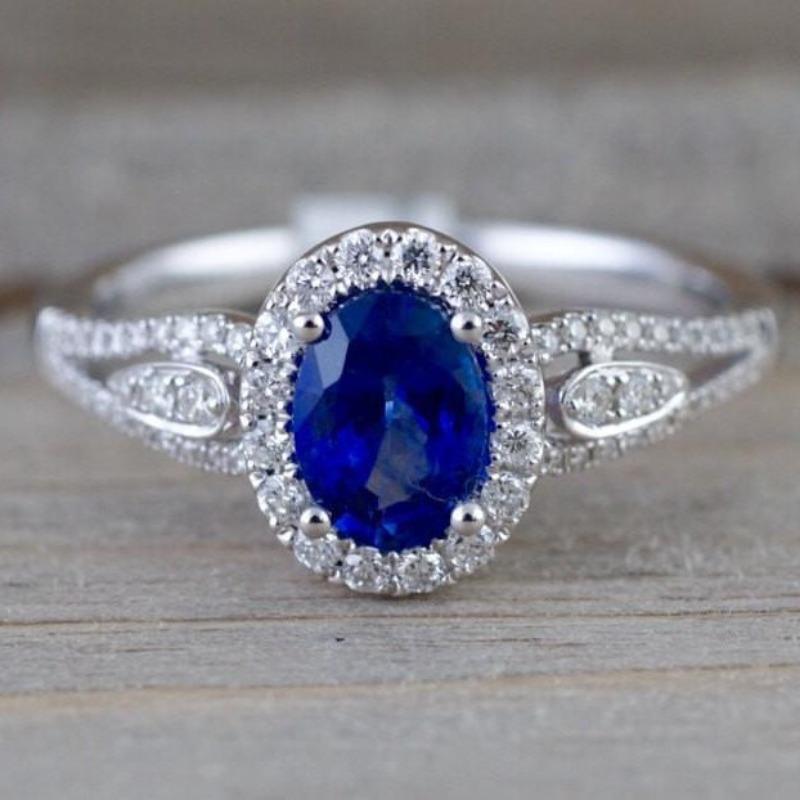 

1 шт. Модное и стильное многофункциональное кольцо в простом стиле, инкрустированное синим синтетическим цирконом. 10 синий