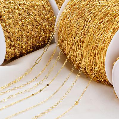 1Meter Copper Basic Chain Gold Plated Cable Curb Link Chains for Necklace Bracelet Handmade Jewelry Making DIY Supply Wholesale