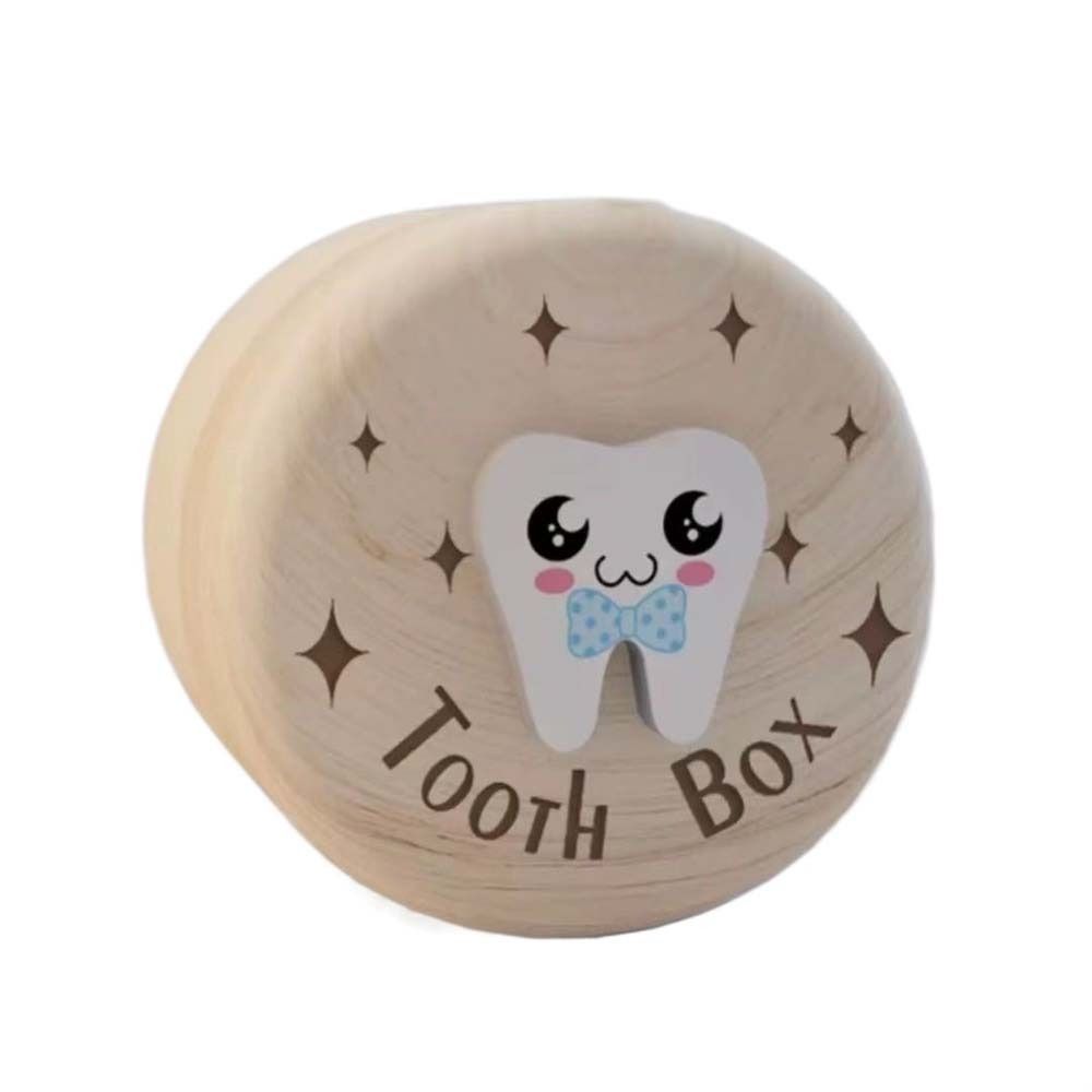Primary Teeth Wood Baby Tooth Box Fetal Hair Umbilical Cord Preservation Tooth Fairy Box  Kids