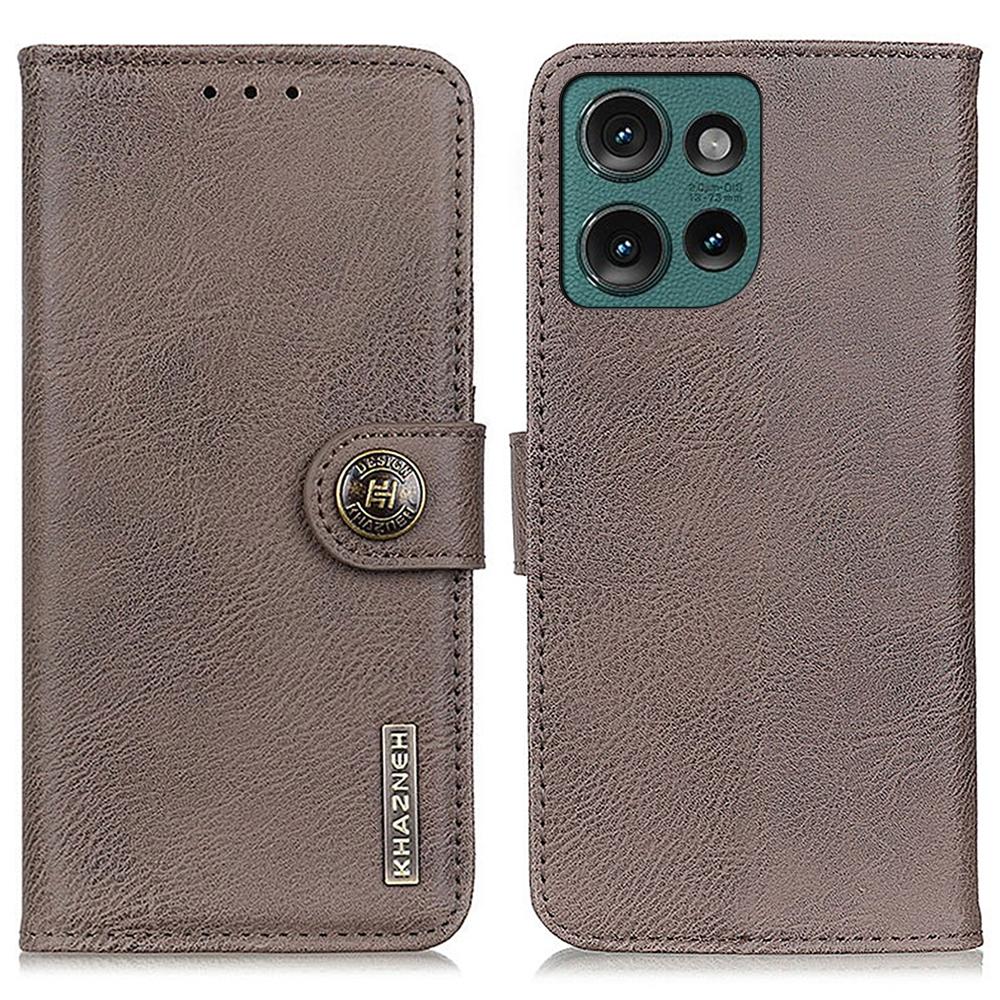 KHAZNEH For Motorola Edge 50 Neo 5G/Moto S50 5G/Thinkphone 25 5G Wallet Case Cowhide Texture Leather Flip Phone Cover