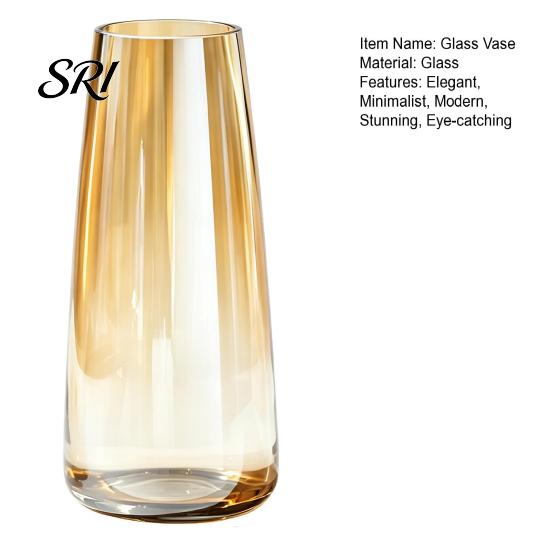 Große Kapazität Vase Klare Blumenvase für Tischmittelstück Haus Innen Schreibtisch Dekoration Wohnzimmer Modern Glas Dekorativ Hochzeit Party Einweihung