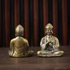 Mini Buddha Statue Pure Copper Shakyamuni Buddha Figurine with Intricate Detailing Indoor/Outdoor Desktop Decor for Home