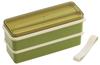 Skater Ag+ Slim Lunch Box, 2-tier, Silicone Inner Lid, 630ml, Made In Japan, SSLW6AG, Retro French Green