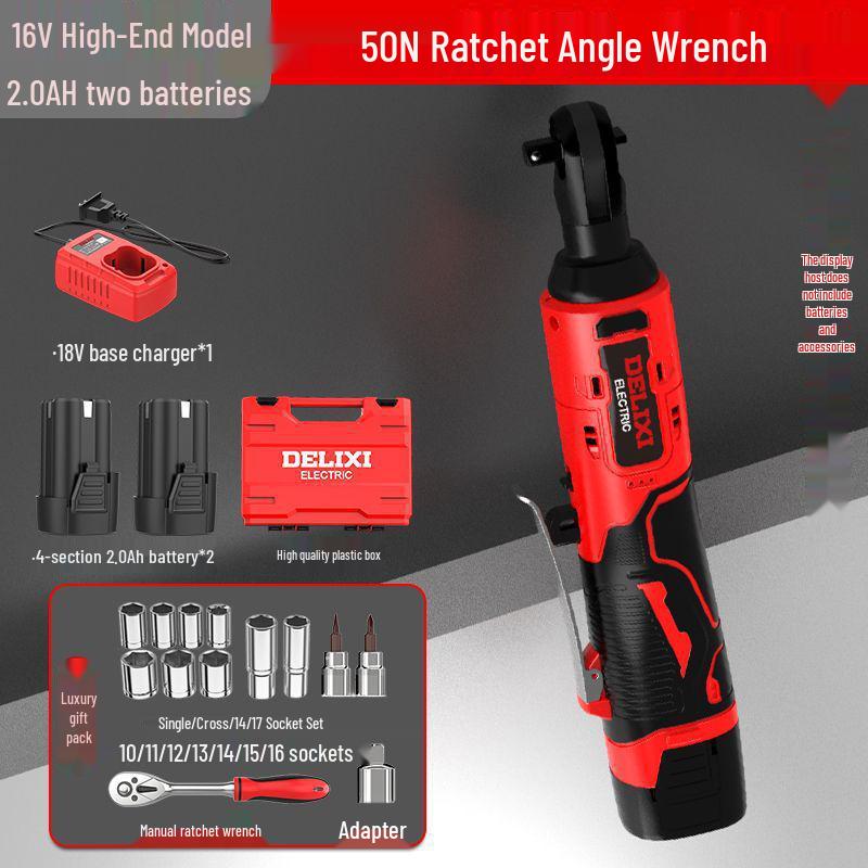 Delixi 90° Right Angle Lithium Ratchet Wrench - Commercial Electric Tool