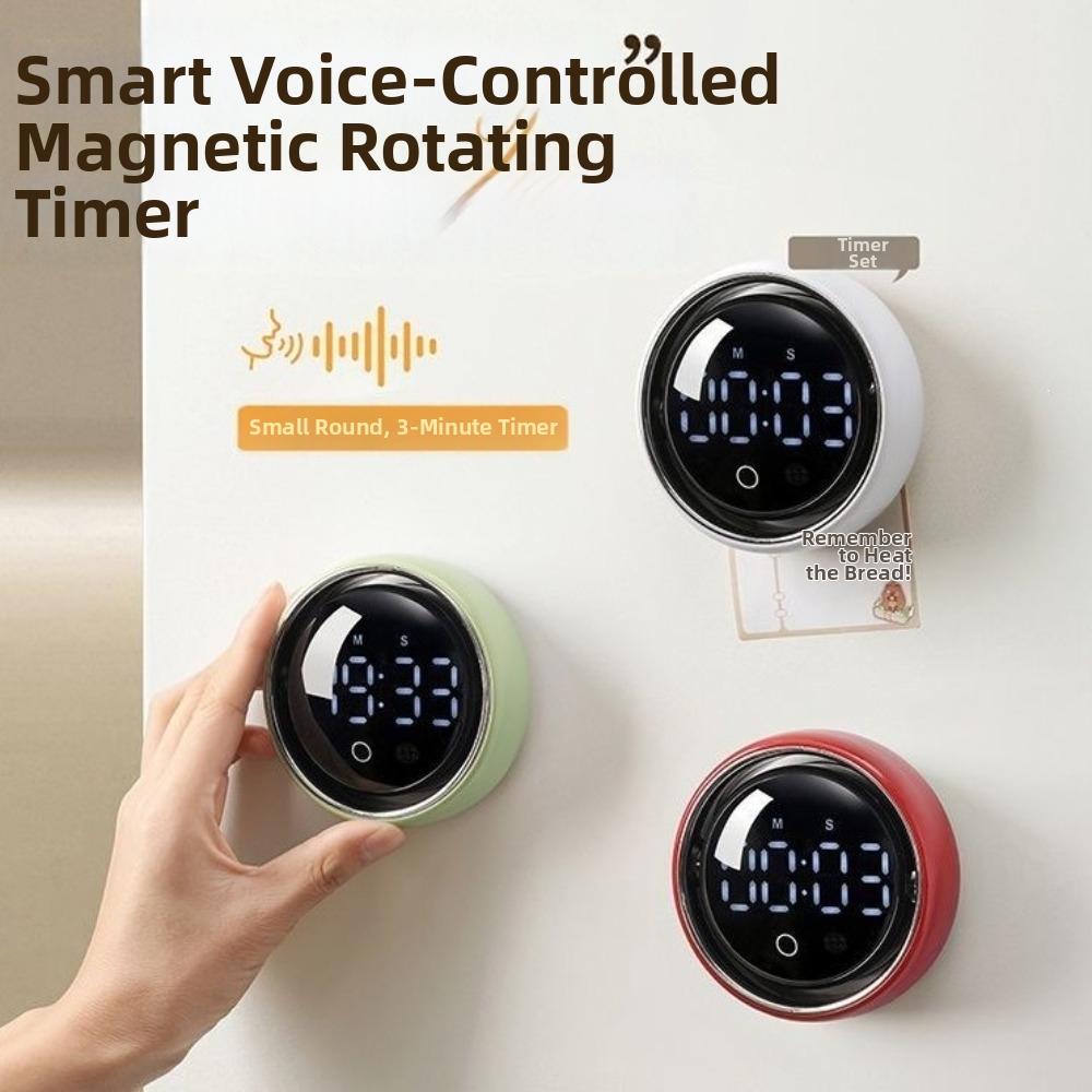 Round Magnetic Kitchen Timer Voice Controlled Intelligent Voice Timer Office