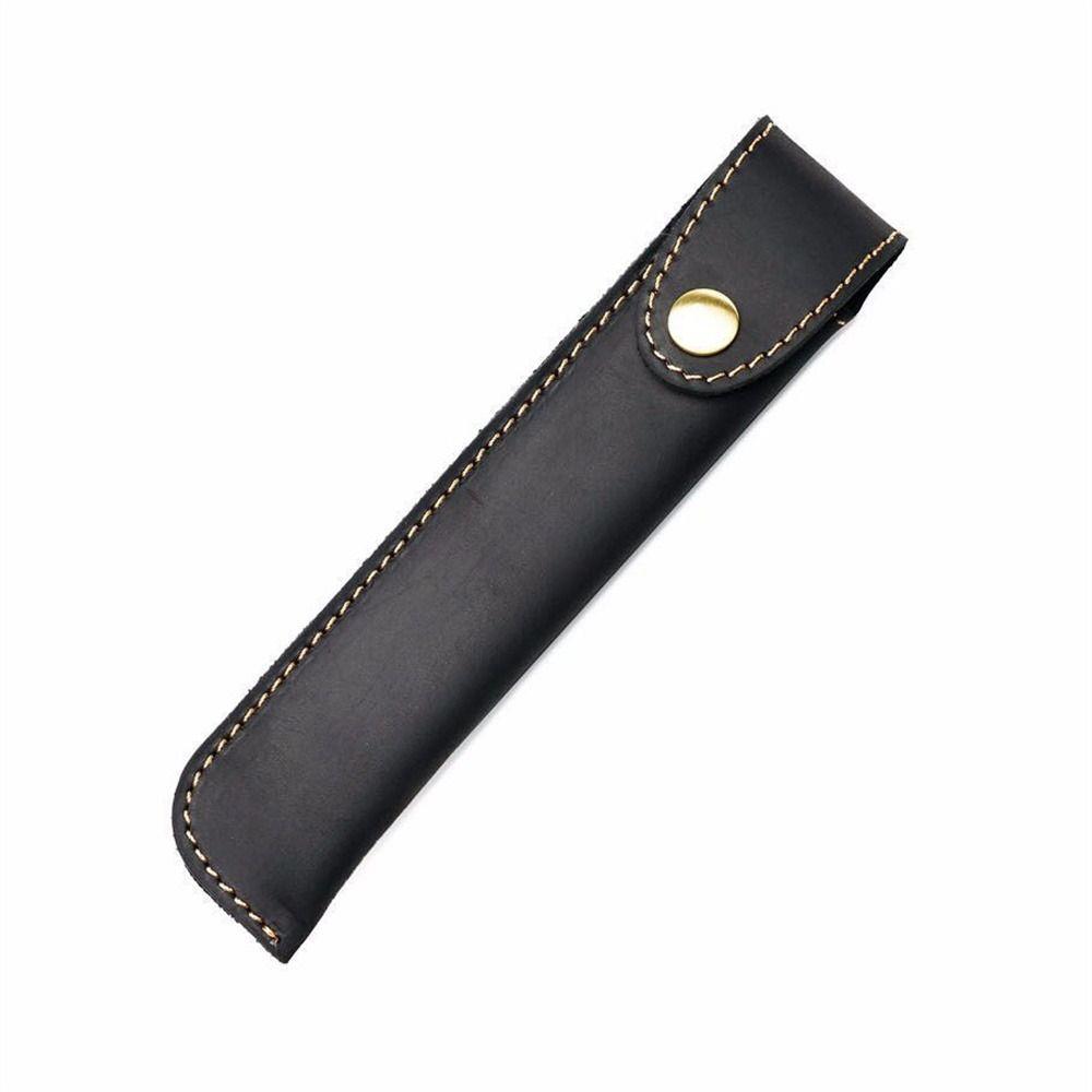 

Чехол для ручки из натуральной коровьей кожи, чехол для ручки ручной работы, креативный чехол для перьевой ручки, пенал чёрный