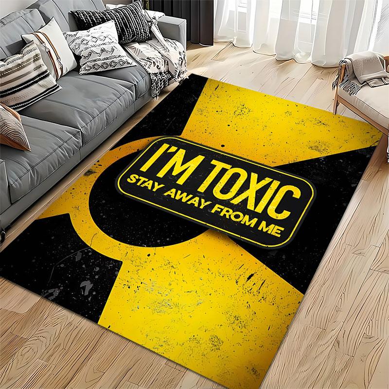 Toxic Warning Sign Carpet suitable as a non-slip mat for the living room or bedroom sofa