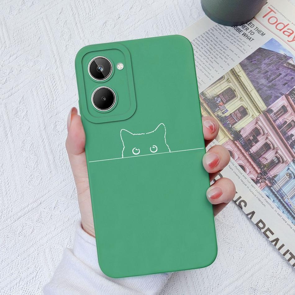 For Realme 10 Pro Plus Case Cartoon Soft Smooth Liquid Silicone Cover Camera Shell For OPPO Realme10 10Pro+ Coque Funda Capa