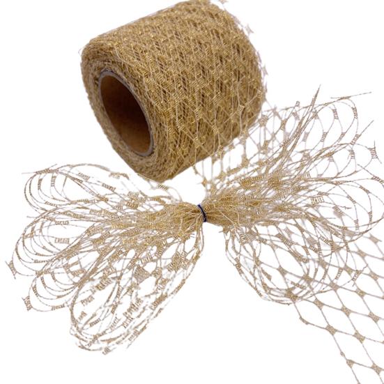 

1 рулон ленты, декор, изысканное качество изготовления, простота в использовании, чистая пряжа, декоративная блестящая сетчатая лента «сделай сам», для украшения вечеринки золотистый