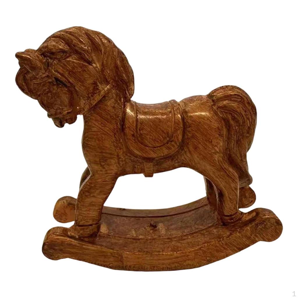 Small Christmas Rocking Horse Decor Animal Statue Collectible Sculpture for Anniversary Bedroom