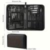 32pcs Set Luxury Nail Care Set in Black And Brown Including Ingrown Nail Clippers Manicure Tool Set, Covering Blackhead Remove