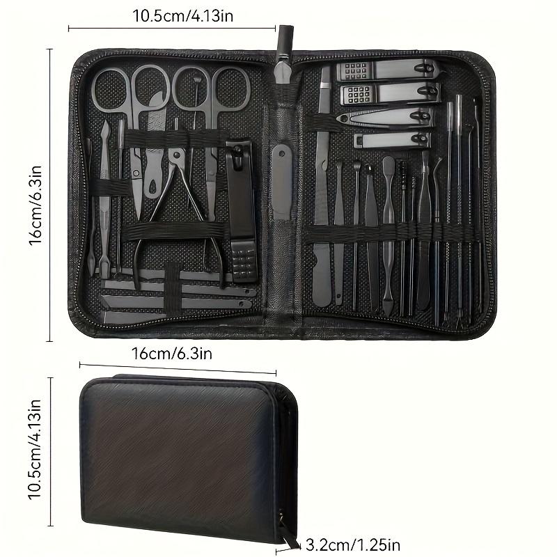 32pcs Set Luxury Nail Care Set in Black And Brown Including Ingrown Nail Clippers Manicure Tool Set, Covering Blackhead Remove