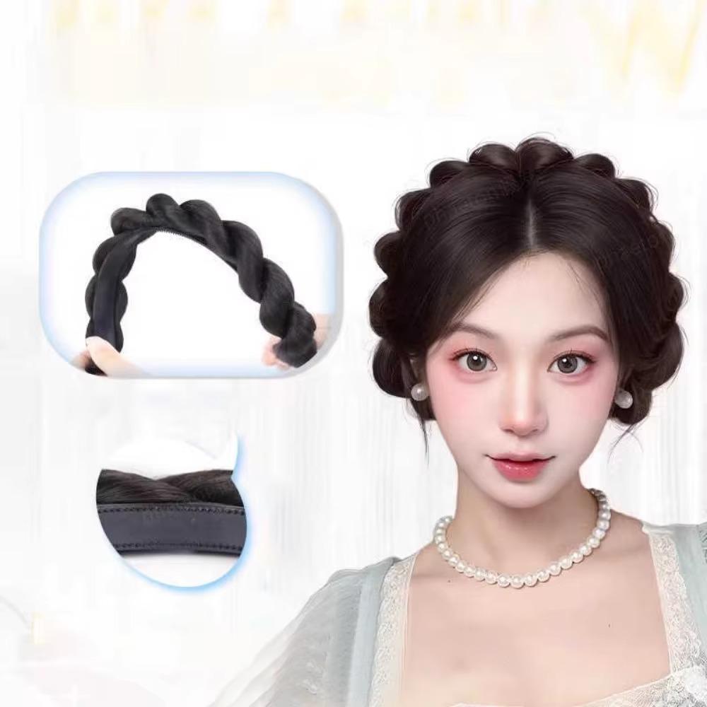 Perucă împletită naturală cu bandă de susținere anti-alunecare, benzi de păr răsucite, versatile, răsuciri, perucă Fishbone pentru femei