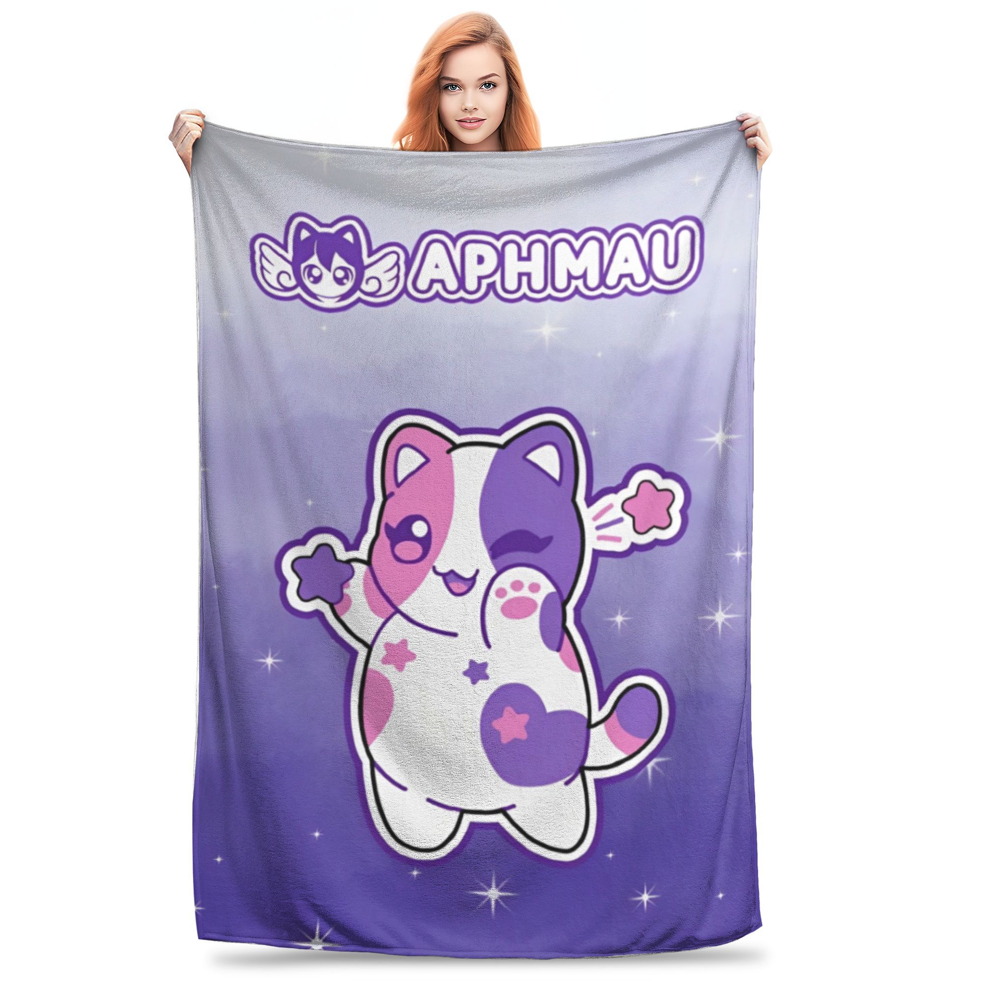 

APHMAU kawaii cats Blankets Lightweight Thin Flannel Healing Gifts Throw Blanket Bedspreads 75x90cm