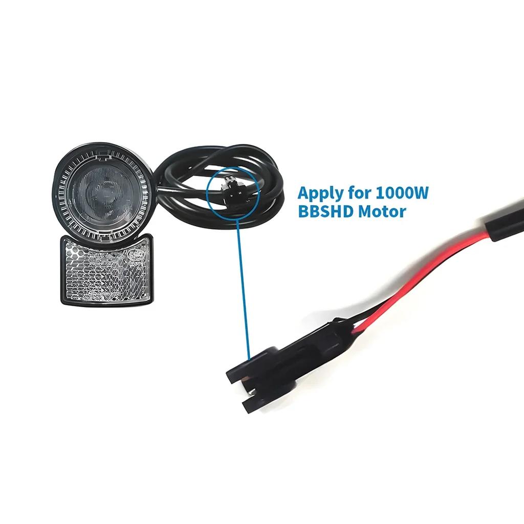 Bafang 6V LED Headlight for BBS01B BBS02B BBSHD Mid Drive Motor Kit, Waterproof Front Light for E-bike Electric Bicycle