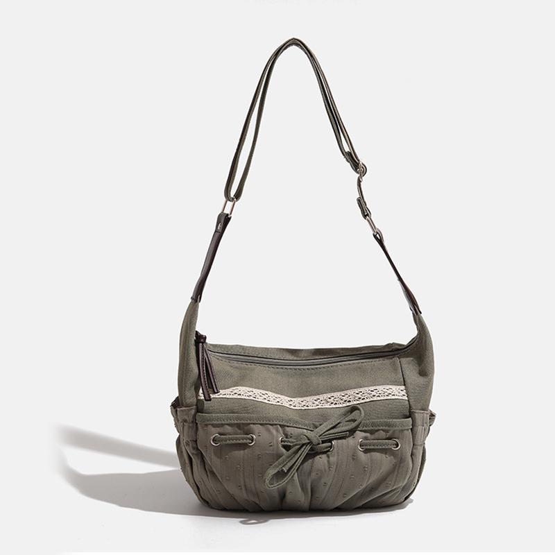 Casual Shoulder Bags Cute Sweet Girl Bow Canvas Denim Crossbody Bag Women Vintage Ladies Retro Messenger Bag Designer Handbag
