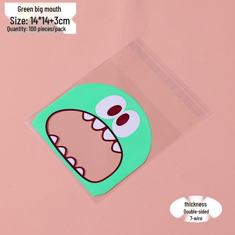 Foodie Little Monster Snowflake Crisp Self-Adhesive Gift Bags, Cookie & Candy Packaging, 100-Pack, 3 Color Options