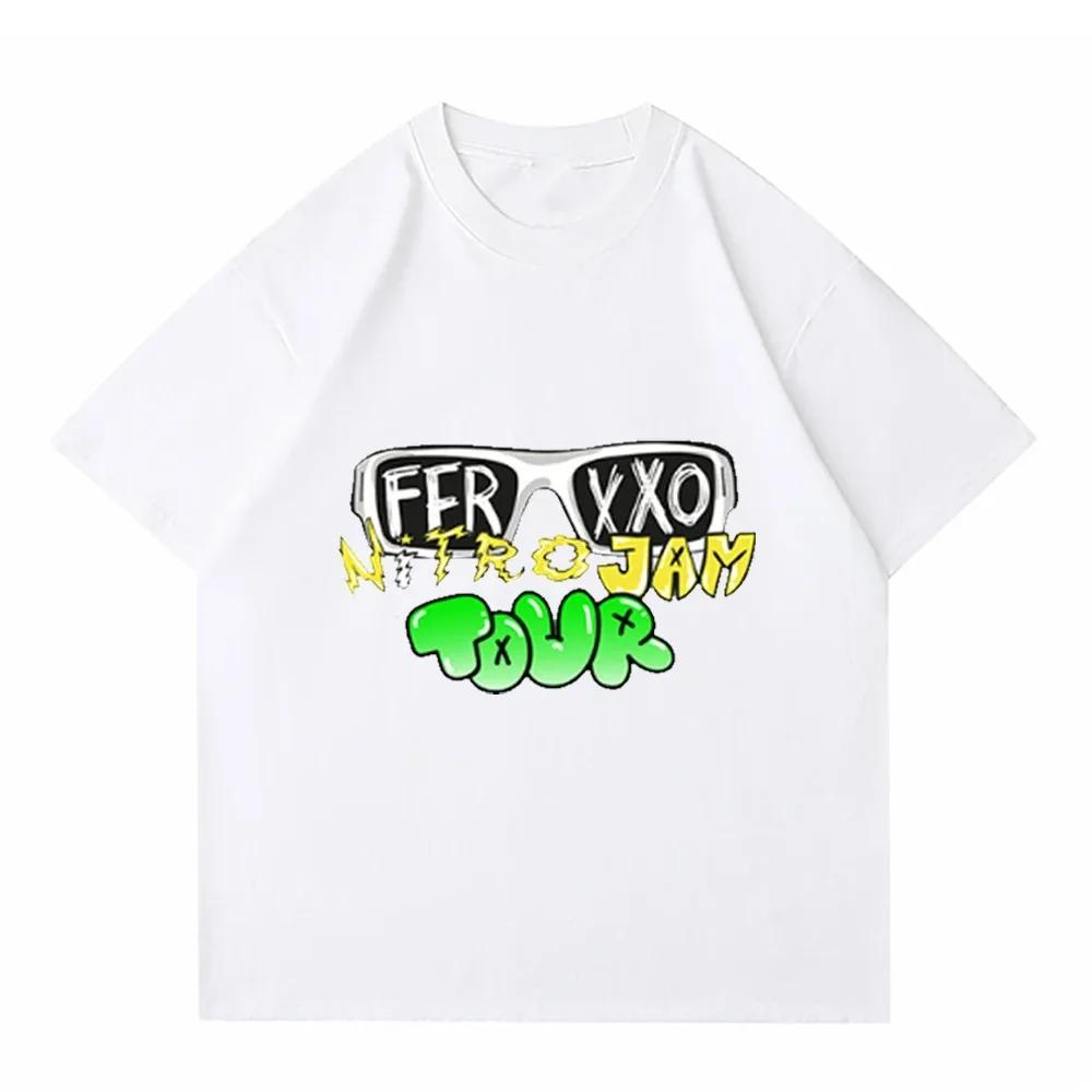 Ferxxo T Shirt Men Rapper Feid Merch Printed Tshirts Summer Casual Short Sleeve Tee Oversized Hip Hop T-Shirts Streetwear Tshirt