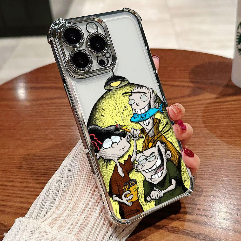 

Cartoon E-Ed Edd N Eddy Plating Phone Case For Samsung S26 S25 S24 S23 S22 S21 S20 FE Note20 Edge Plus Ultra 4G 5G Anti Samsung S21 5G