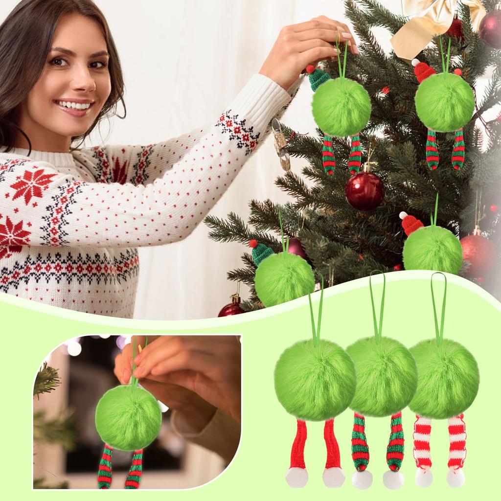 Christmas Rolling Ball Pendant: Fluorescent Green Faux Balls